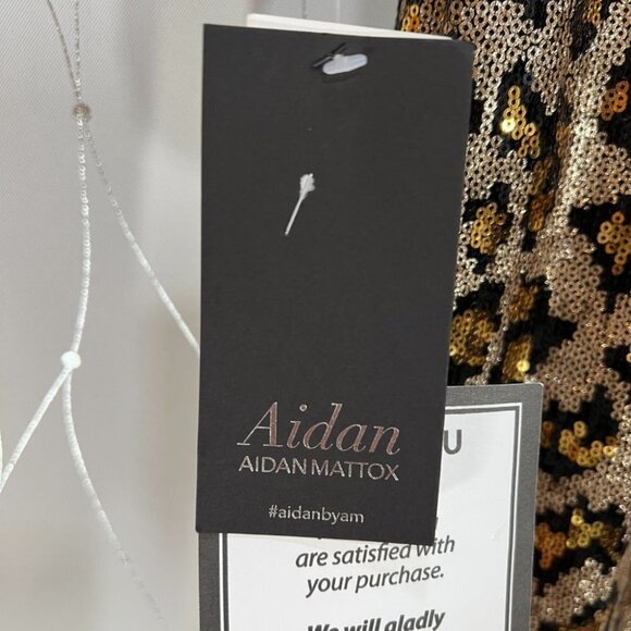 NWT Aidan Mattox Sequined Leopard Print Bodycon Dress $195 - Picture 6 of 7